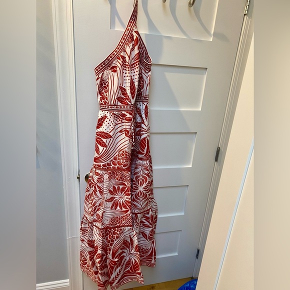 Farm Rio one shoulder red and white maxi dress​ - Picture 3 of 11